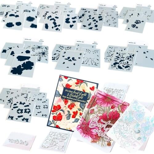 Flowers Leaves Pattern Love Greeting Cards With Flowers Metal Cutting Die And Stamp DIY Scrapbooking Craft Embossing Make Albums