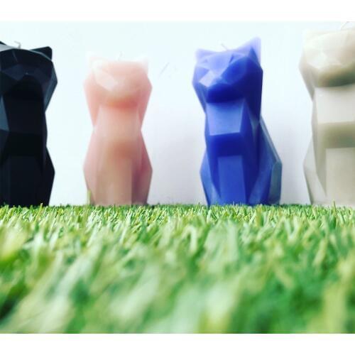 Home Decorative Cute Cat Candle Handmade Craft Candle Pet candle with skeleton Scary skeleton Kitty Cat Candle