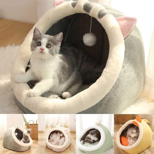 Cat Beds Basket Lounger Cushion Cats House Cat Bed Warm Bed For Cats Teepee Dog Cave For Small Cats Dog Portable Pet Products