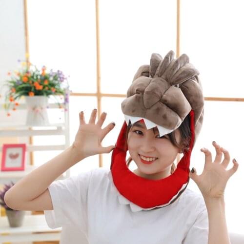New Cartoon Animals Hats Dinosaur Funny Cute Kawaii Headgear Women Men Adult Halloween Christmas Party Prop Winter Wear
