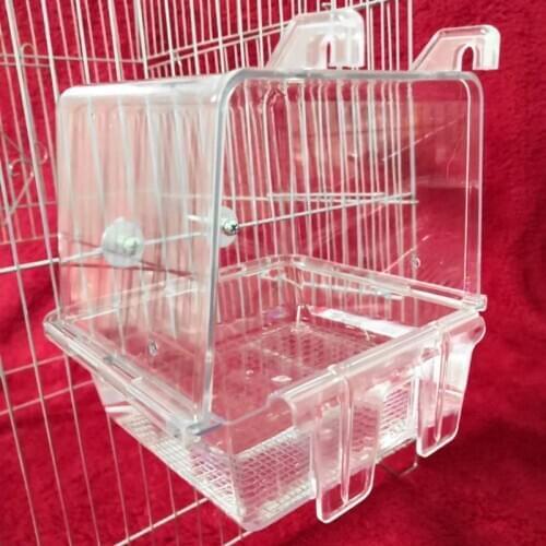 Bird Bathroom Feed Box Transparent Acrylic Parrot Parakeet Lovebird Bathtub Dropship