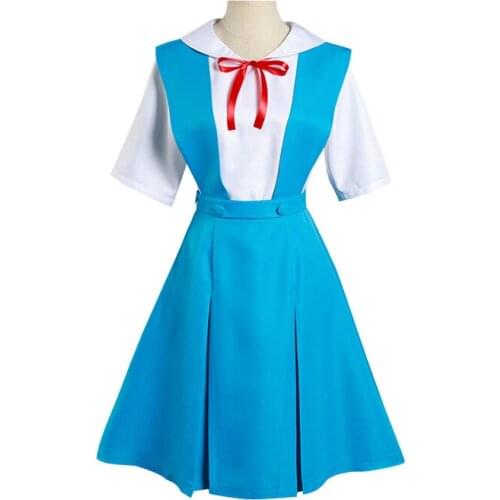 Cosplay Asuka Langley Soryu Tokyo Ayanami Rei Costume School Uniform Carnival Outfit