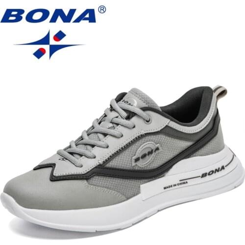 BONA 2021 New Designers Popular Casual Sneakers Men Leisure Footwear Mansculino Zapatos De Hombre Plus Size 46 Zapatillas Comfy