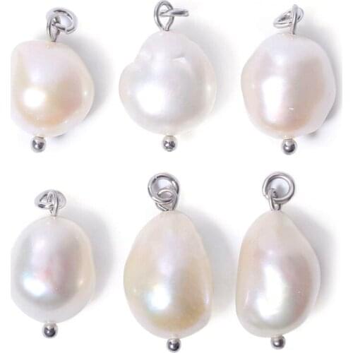L5YC 6Pcs Baroque Freshwater Pearl Charms Irregular Shaped Pendant Loose Beads for DIY Jewelry Making Earrings Bracelet Necklace