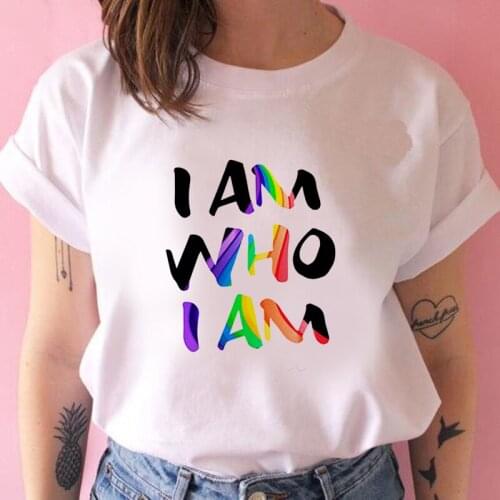 Summer Ladies T-shirt Casual Regular Women Top Tshirt Women Print Rainbow Round Neck Short Sleeve t-shirt Female Clothing