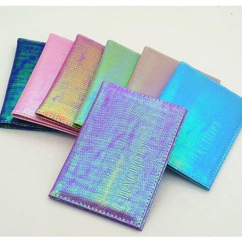 Fashion Travel Accessories Shiny Passport Covers Simple Creative PU Leather ID Bank Card Bag Men Women Passport Business Holder