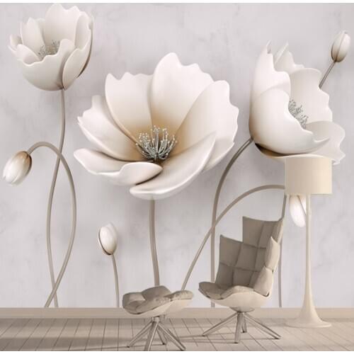 Custom Any Size Natural Mural Wallpaper Modern Pastoral Flowers Photo Walls Paper for Living Room Wedding House Papel De Parede