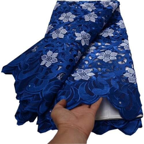 2021Latest High Quality African Nigerian Tulle Lace Fabric Jacquard Embroidery Guipure Party Prom Dress 5 Yards