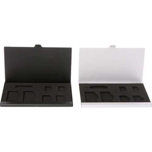 27RA Monolayer Aluminum Alloy 1 Card Pin + 6 SIM Card Holder Protector Storage Box Case
