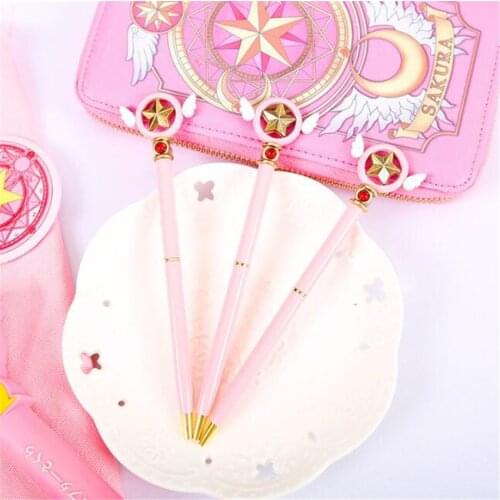Anime Star Popular Anime Card Captor Cardcaptor Sakura Star Key Ballpoint Ball Pen Ballpen School Stationery A640