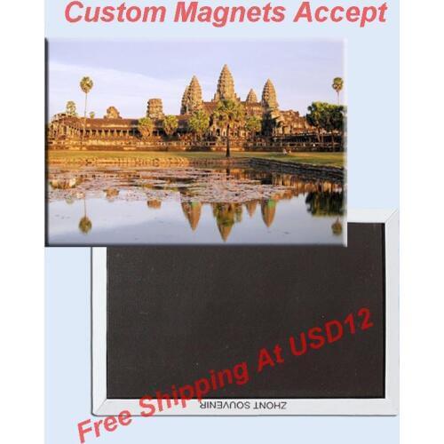 Rectangle Rigid Magnets , Vrah Vishnulok/Angkor Wat,Cambodia Rectangle Metal Fridge Magnet 5524 Tourism Souvenir