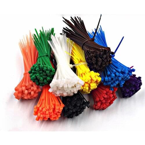 100pcs 3x100mm actuall Width 2.5mm white/black/red/blue/orange/green/yellow Plastec self-locking nylon cable ties wire zip tie