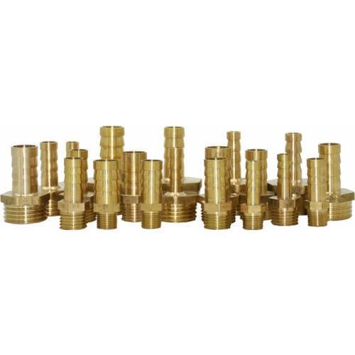 6mm 8mm 10mm 12mm to 1/8" 1/4" 3/8" 1/2" 3/4" Male threaded waterpipe joint brass Garden hose barb connector 1pc