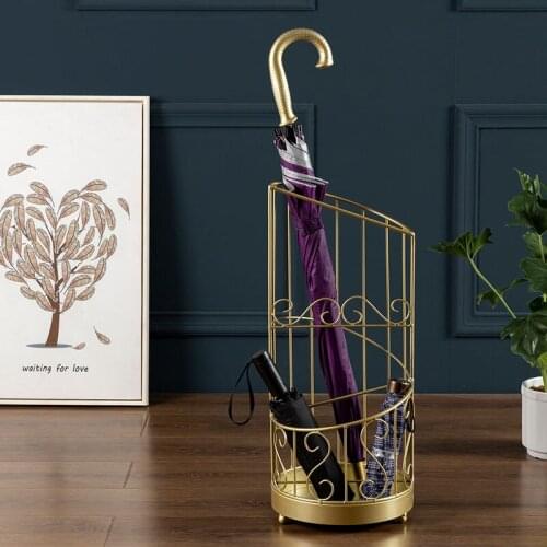 Modern Gold Metal Umbrella Stand Holder For Home Hotel paraguero hogar Bumbershoot Rack Organizer High Quality WF