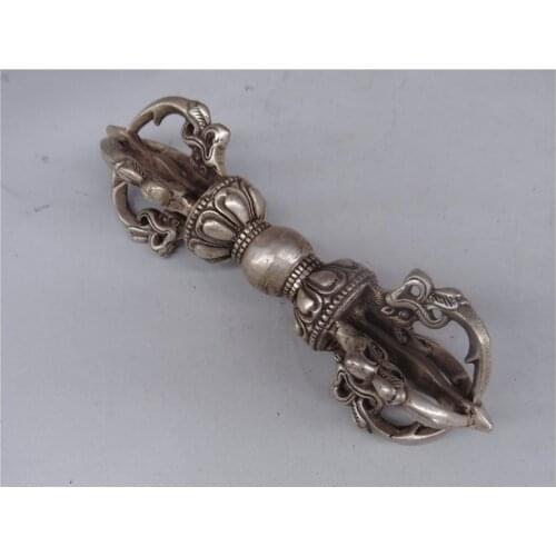 Tibet Tibetan Buddhism Tibet Silver 8 dragon King kong vajra Dorje