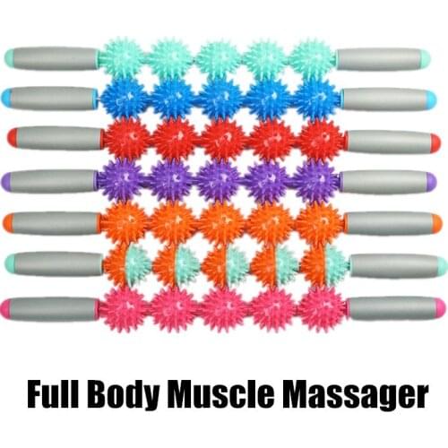 Gym Sportsc Full Body Muscle Massager Roller Stick Trigger Point Recovery Tool 5 Point Spiky Ball Deep Relax Gear Massage Stick