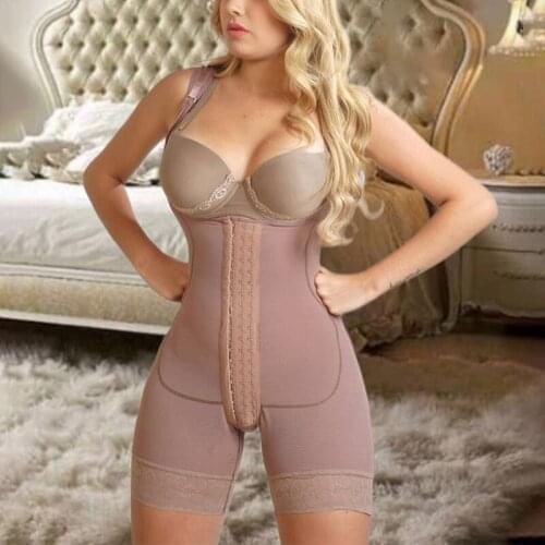 Tummy Control Skim Shapewear Slimming Fajas Lace Front Closure Hook-eye Three-breasted Front Closure Double Compression Garment