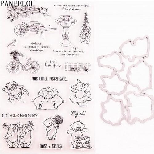 Cutting dies Lovely pigs Transparent Silicone Rubber Clear Stamps cartoon Scrapbooking/DIY Easter Childrens toys album