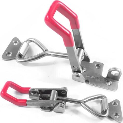 GH-4003-SS Stainless Steel Adjustable Locking Clasp Toggle Clamp Door Bolt Type Pull Action Latch Hand 600kg Woodworking Tools