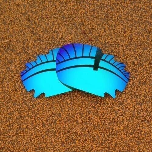 Glarebarrer Ice Blue Mirrored Polarized Replacement Lenses for Jawbone Vented Racing Jacket Sunglasses Frame