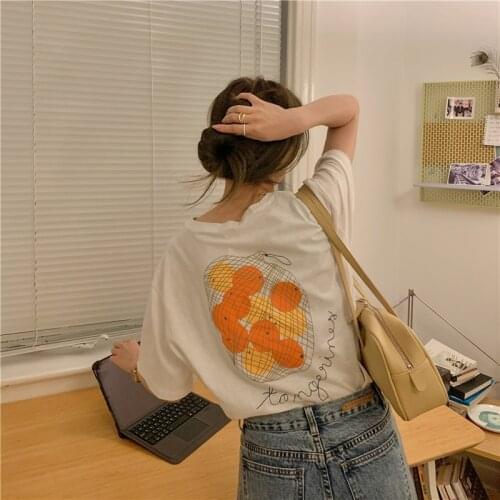 Woman Summer T-Shirt Girls Ladies Printed Short-sleeved T-shirt O-Neck Cotton Solid Casual Tops Tee Fashion Commute Streetwear