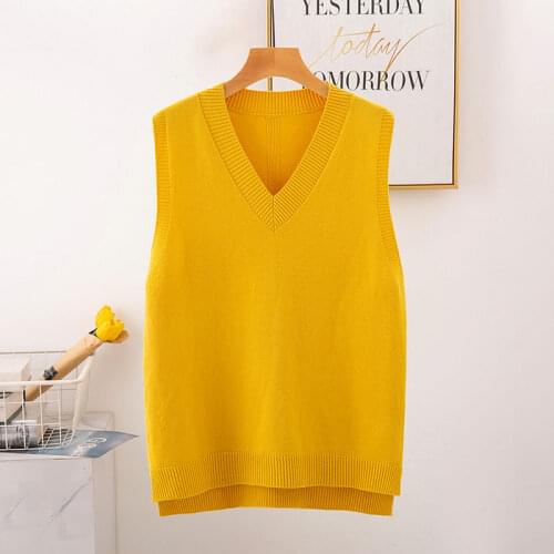 New style vest fashion casual spring and autumn Korean loose V-neck waistcoat sweater sweater women