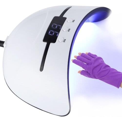 1Pair 25/40cm Protection UV Light Lamp Gel Polish Tips Nail Art Anti-ultraviolet Open-Toed Gloves Nail Mittens Tool