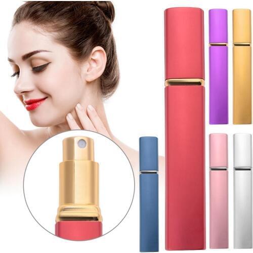 1Pcs 12ml Portable Aluminum Empty Perfume Bottle Glass Pump Atomiser Refillable Case Empty Parfum Case With Colorful