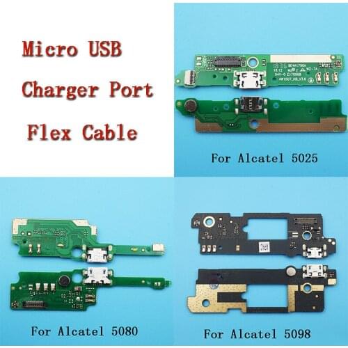 10pcs/lot USB Charging Port Dock Plug Jack Connector Charger Board Flex Cable Replacement For Alcatel 5025 5080 5098