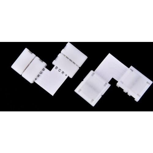 10Pcs/lot Waterproof 10mm 4 Pin L Shape LED Connector For Connecting Corner Right Angle 5050 RGB LED Strip Light