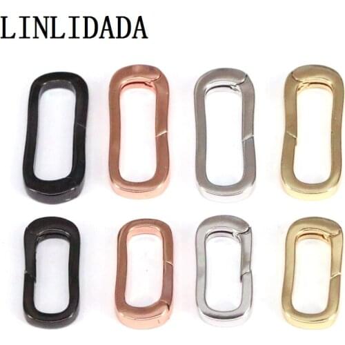 10Pcs Spring Gate, Gold/Silver/Gunmental Oval Clasp, Snap Clip Trigger Clasp, Spring Buckle for Chain Purse Key Jewelery