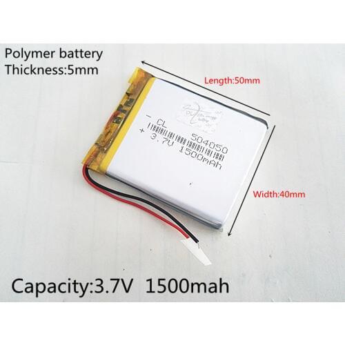 3.7V 1500mAh 504050 Lithium Polymer LiPo Rechargeable Battery For Mp3 DVD PAD mobile tablet pc power bank Camera