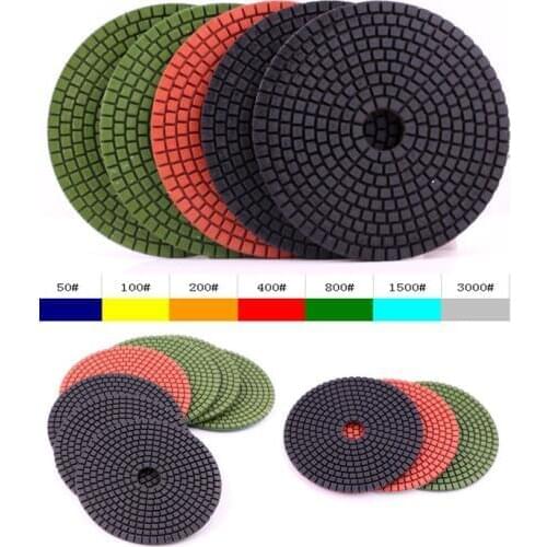 400# Premium Wet 5"(125mm) with 2.5mm flexible wet angle grinder polishing pads for Granite and Marble