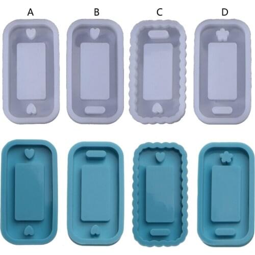 Rectangle Tag Keychain Silicone Mold for Making Delicate Keychain Pendants or Crafts Ornaments for Decoration Non-toxic