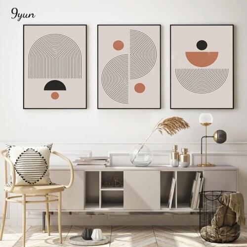 Geometric Shapes Abstract Poster Boho Style Wall Art Print Canvas Painting Modern Minimalist Art Picture Living Room Decor