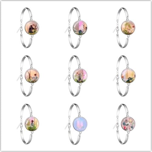 Army Bomb Glass Cabochon Bracelet Kpop Chain Bangle Jewelry K-pop Boys Accessories For Bigbang Fans Album Love Yourself Gift