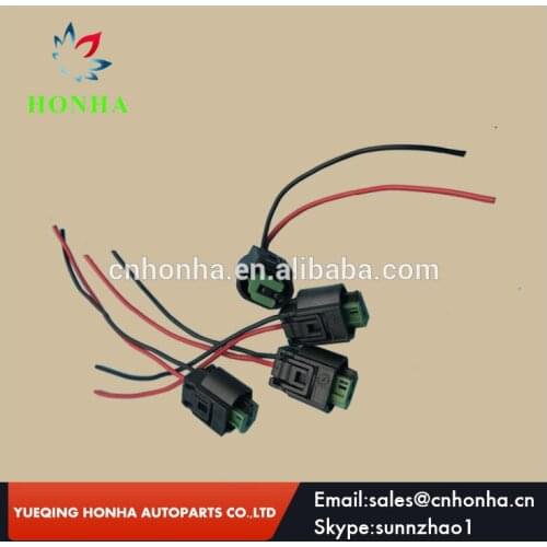 Free shipping 50/100 pcs Tyco 2 pin female fuel injector automotive wiring connector 1-967644-1 with 15cm 20AWG wire