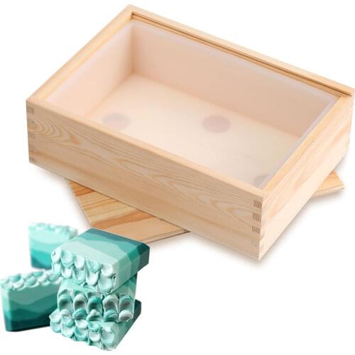 Rectangle Silicone Soap Mold with Wooden Box for Handmade Tost Loaf Mould