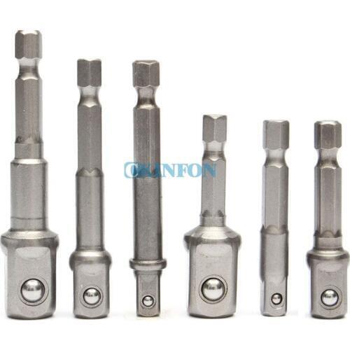 DHL 200Set 6x Magnetic Rod Hex Nut Socket Adapter Bit Extension Drill Screwdriver Set 1/4" Hex Shank (Color: Grey)
