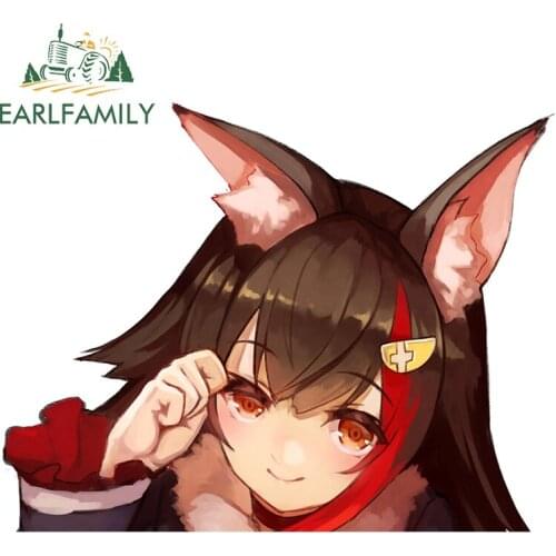 EARLFAMILY 13cm x 10.3cm For Ookami Mio Peeker Vinyl Car Stickers Waterproof Decal Motorcycle Personality Sticker RV Decoration