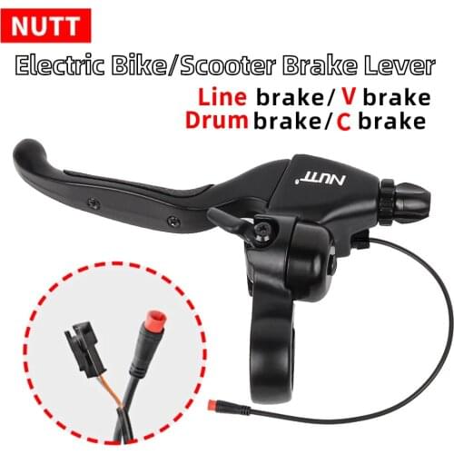 NUTT E-Bike Electric Scooter Bike Brake Lever JULET / Square 2 Pin Magnetic With Bell For Bicycle Line Drum Brakes V / C Brake