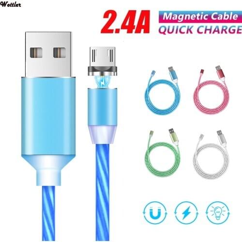 Flowing Colors LED Glow USB Charger Type C Cable for Android Micro USB Charging Cable for iPhone X for Samsung Charge Wire Cord