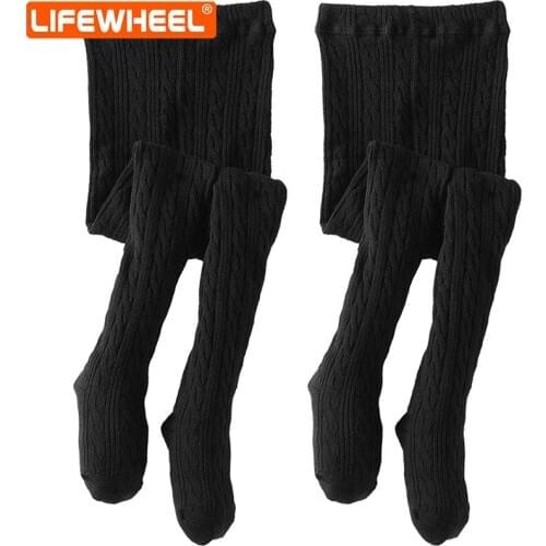 LifeWheel 2 Pcs Little Girls Child Kids Student Cute Autumn Winter Breathable Organic Cotton Tights