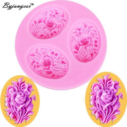 Epoxy UV Resin M065 Flower Rose Leaf fondant cake molds chocolate mould for the kitchen baking Sugarcraft Decoration Tool