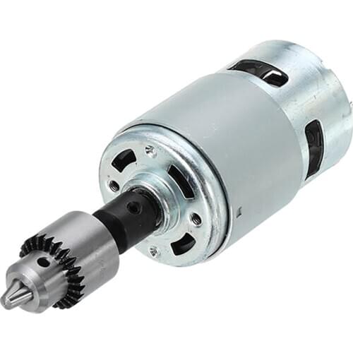 Miniature 775 Motor DC12-24V Electric Drill Electric Grinder Ball Bearing Cooling Fan with Drill Chuck for Polishing Drilling