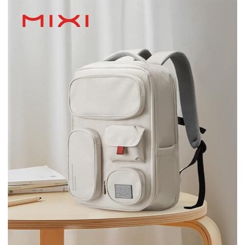 Mixi Outdoor Backpack Women Travel Bag 18 Inch Men Rucksack Waterproof Laptop White Black Blue