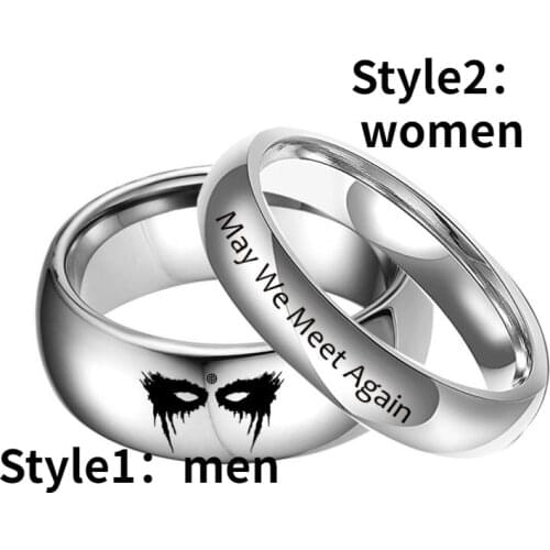 New Trendy Titanium Steel Black Wedding Ring Can We Meet Again Stainless Steel Ring Fashion Lovers Ring Lover Gifts Jewelry