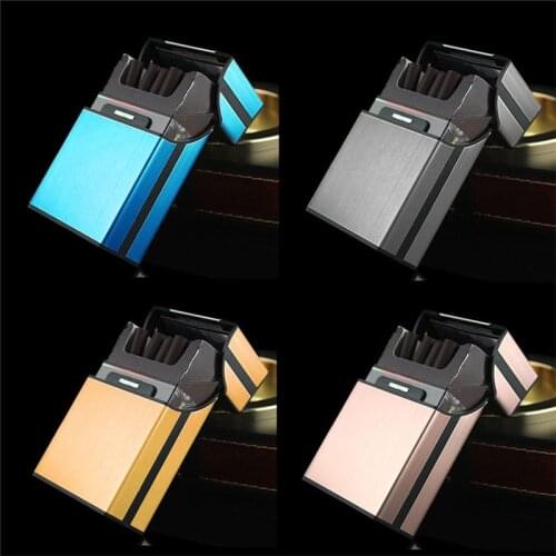 New Cigarette Cigar Pocket Container Storage Pack Light Aluminum Case Box Holder Drop Shipping