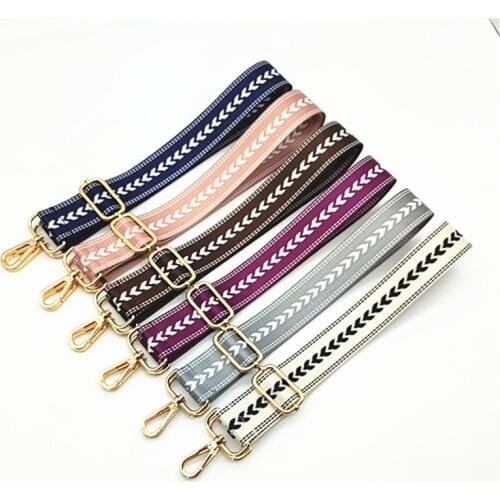 New Color Nylon Arrow Wide Shoulder Strap Adjustable Shoulder Crossbody Bag Belt Female Bag Accessories Replacement Long Straps