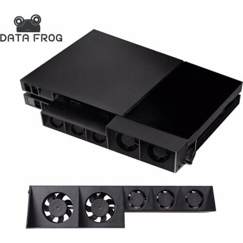 Data Frog Cooling Fan For PS4 External Cooler Fan for Sony Playstation 4 PS4 Turbo Temperature Control Five Fans USB Cable Free